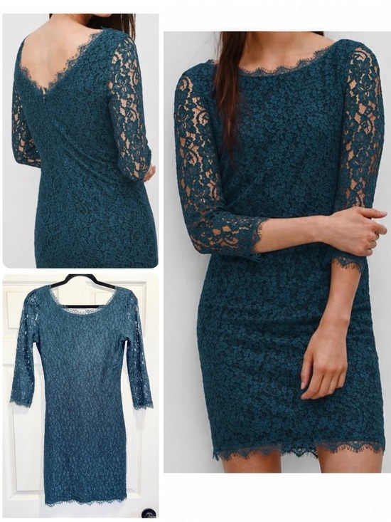 Babaton Dresses & Skirts - Aritzia Babaton Rafael Lace Mini Dress Dark Teal Formal Size 4
